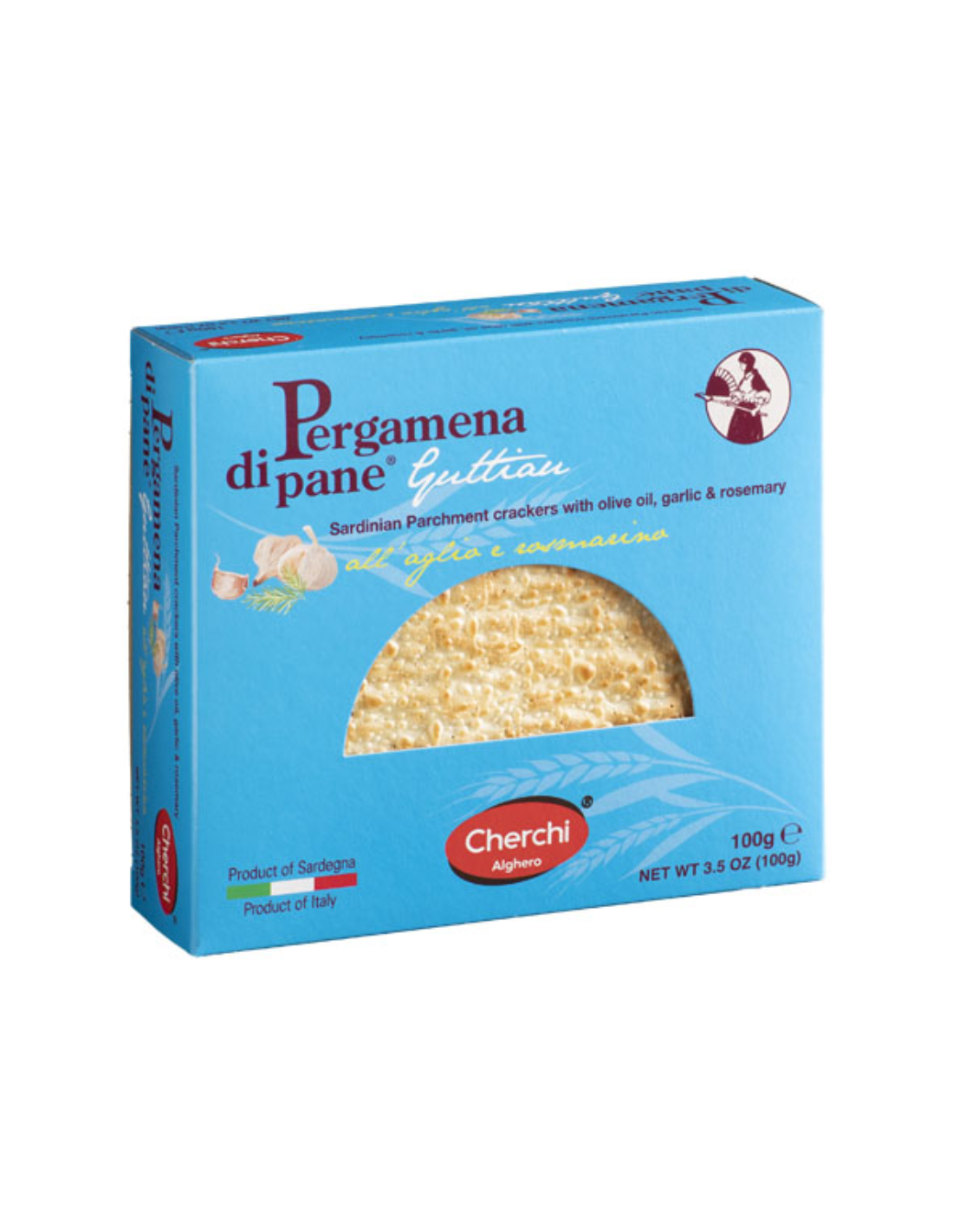 Pergamena di Pane Guttiau all`Aglio e Rosmarino 100g Cherchi