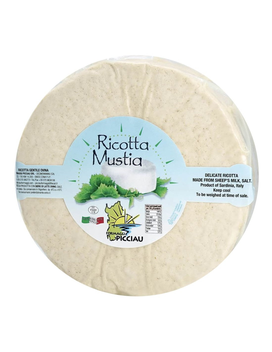 Ricotta di Pecora Mustia Semi Stag. 1/8 da 300g